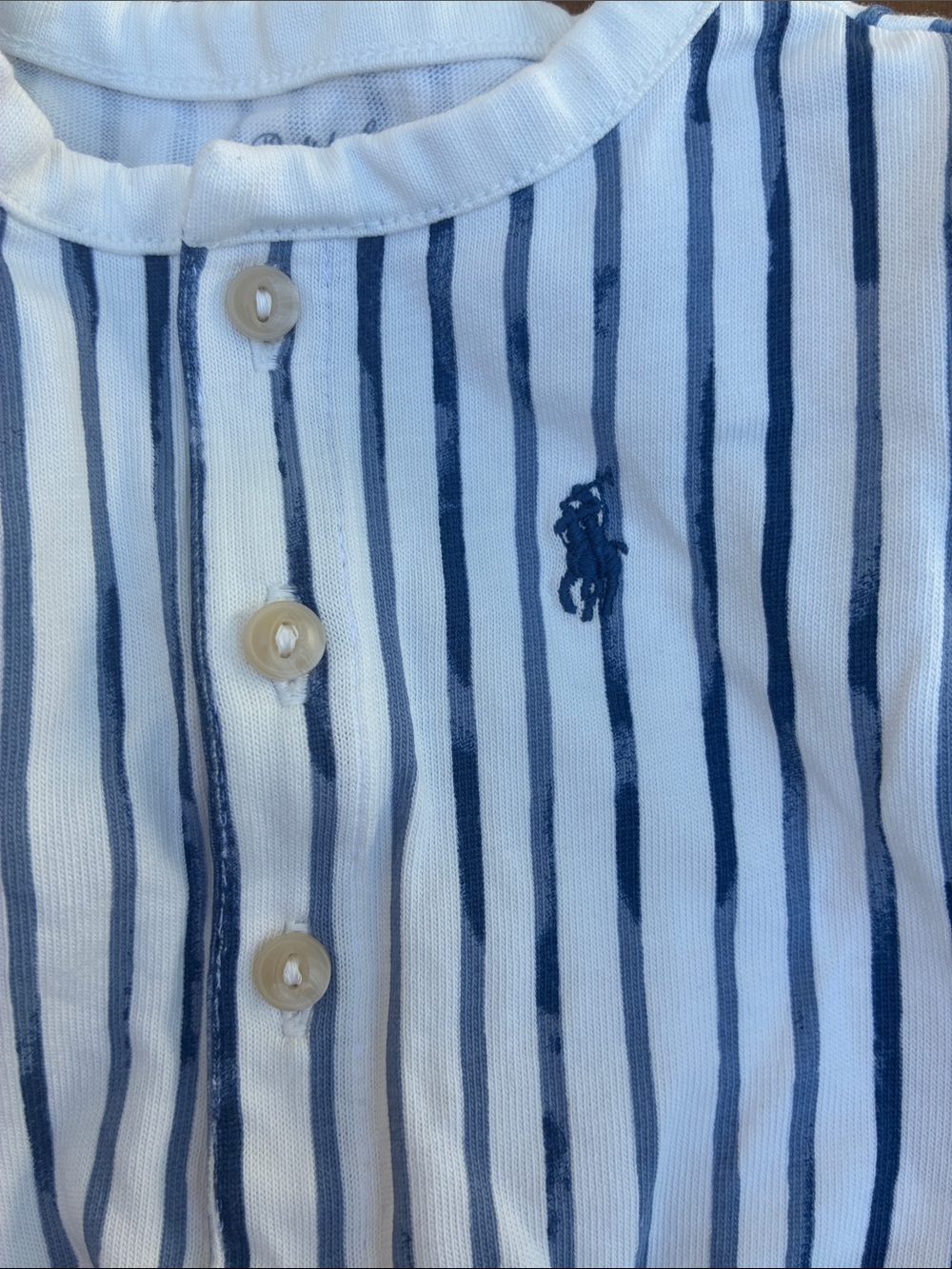 Ralph Lauren Baby Boy Striped Cotton Henley Shortall 6M - Picture 4 of 12
